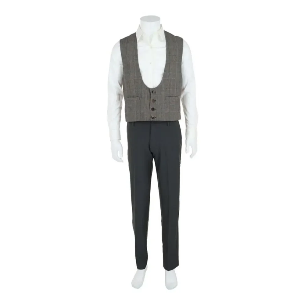 Wool Blend Plaid Vest